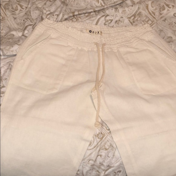Roxy Pants - Roxy white linen pants